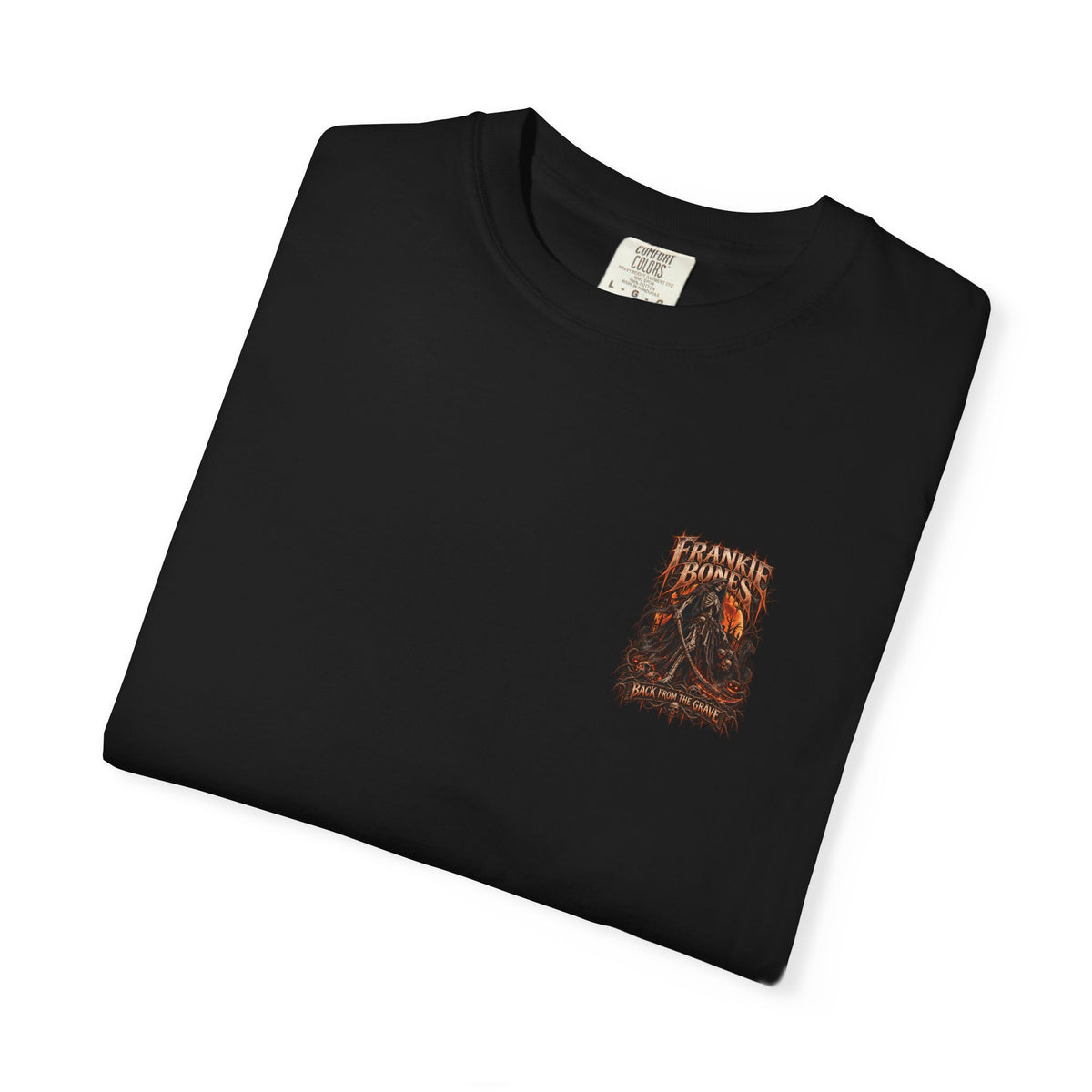 Frankie Bones: Back from the Grave — Black Garment-Dyed T-Shirt