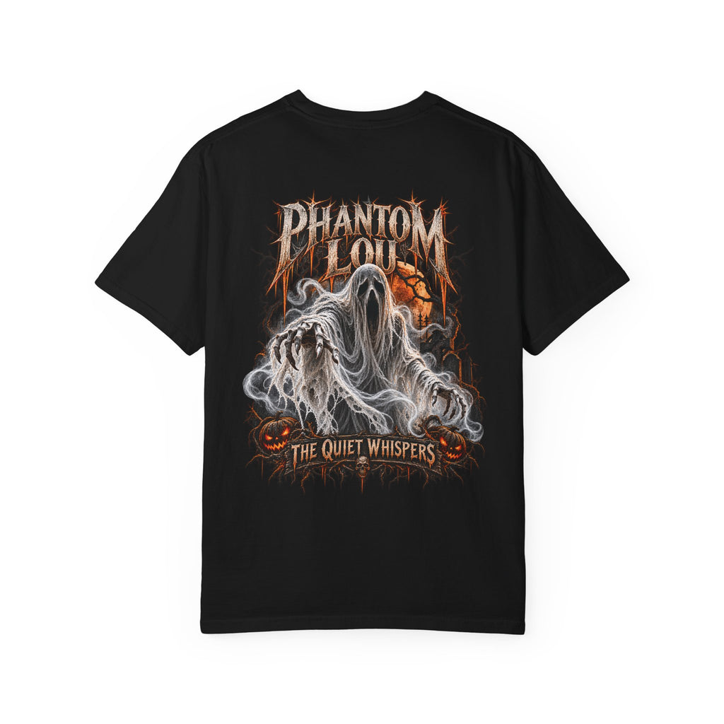 Phantom Lou: Quiet Whispers — Black Garment-Dyed T-Shirt